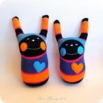 Bunny Smiley soft toy: blue..