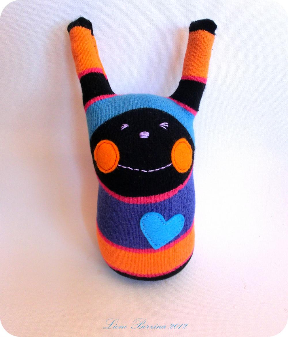 Bunny Smiley soft toy: orange cheeks